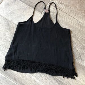 Black flowy Razorback top